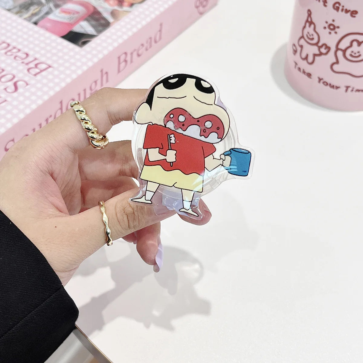 Anime Crayon Shin-Chan Couple Phone Case Magnetic Holder Wireless Stand Gifts