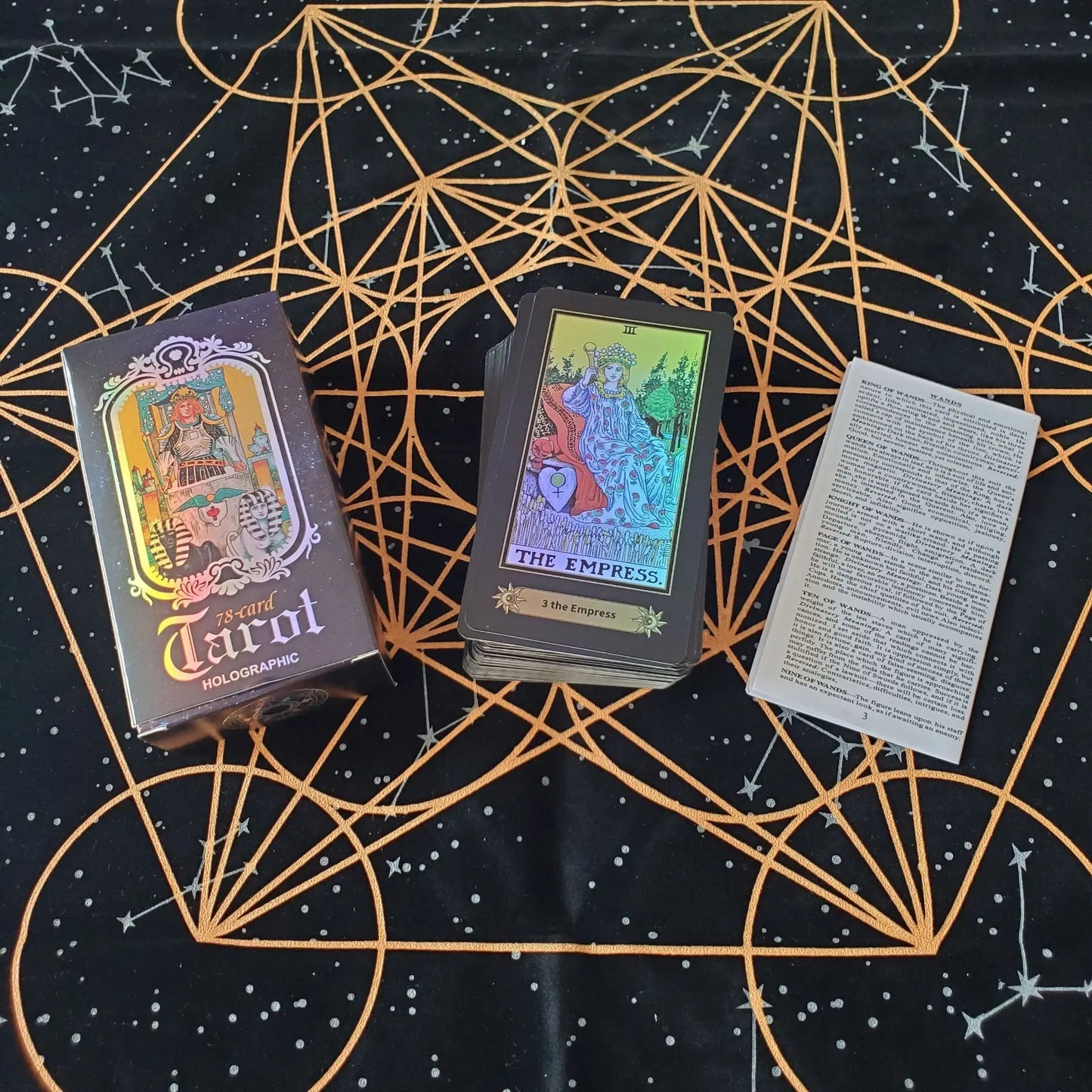 Shine Holographic Tarot Cards 78 Deck Divination English Version