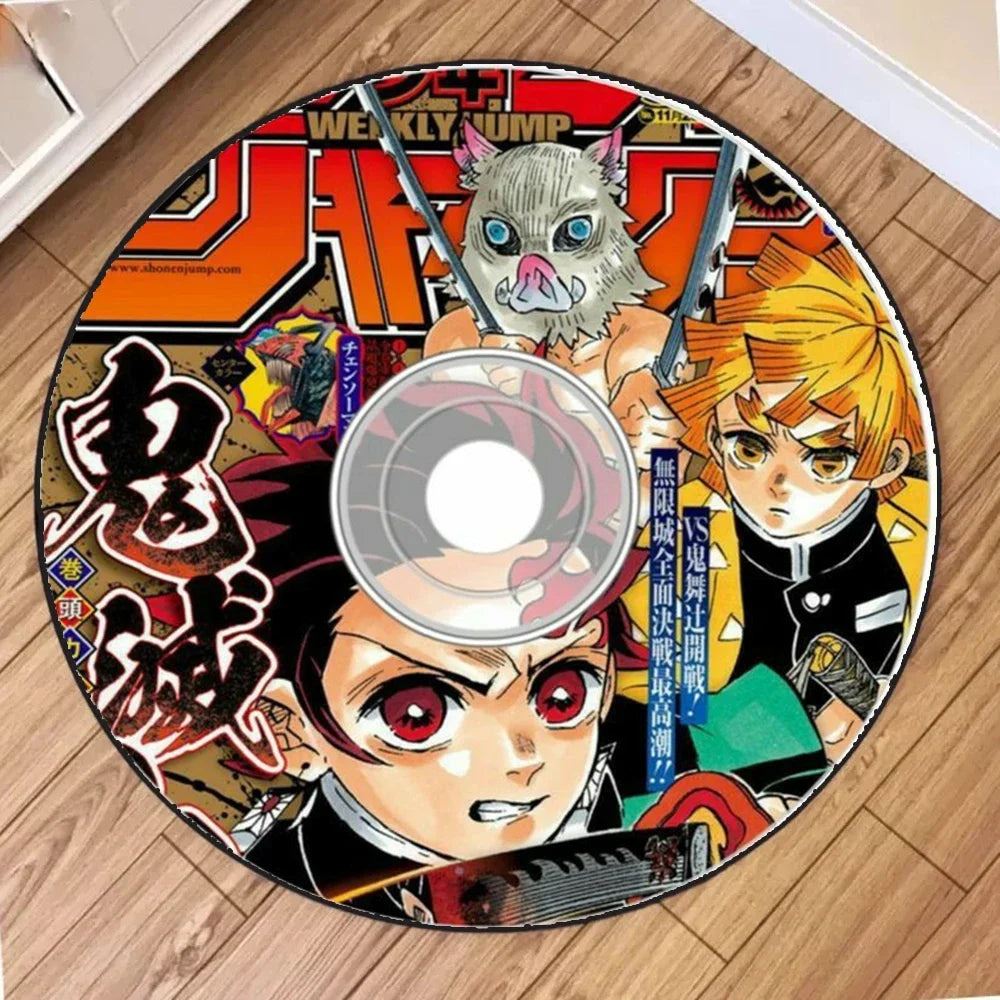 Anime CD Circular Carpet Cartoon Mat for Living Room Bedroom Decor