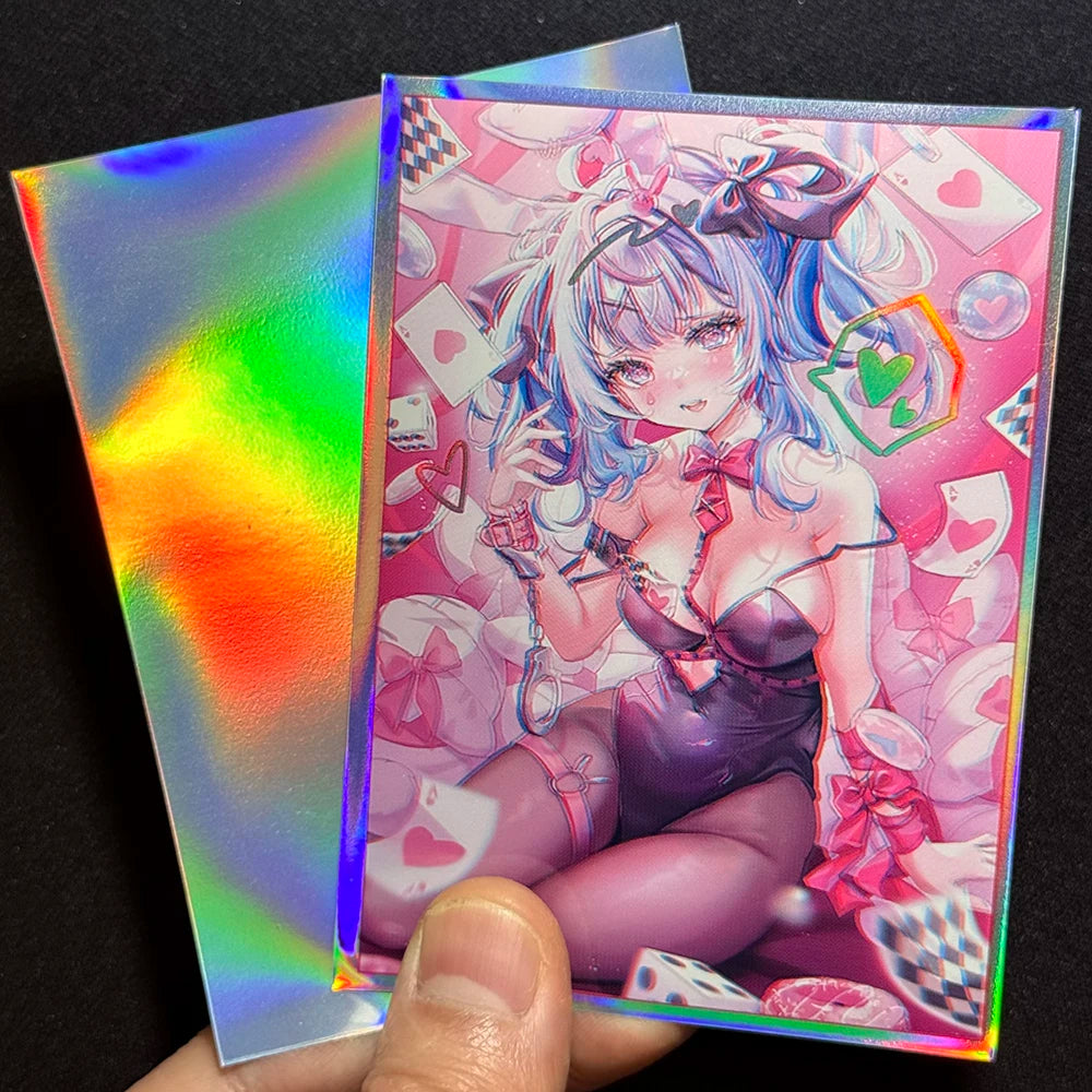 Bunny Girl Anime Card Sleeves – 60PCS Holographic Foil Protectors