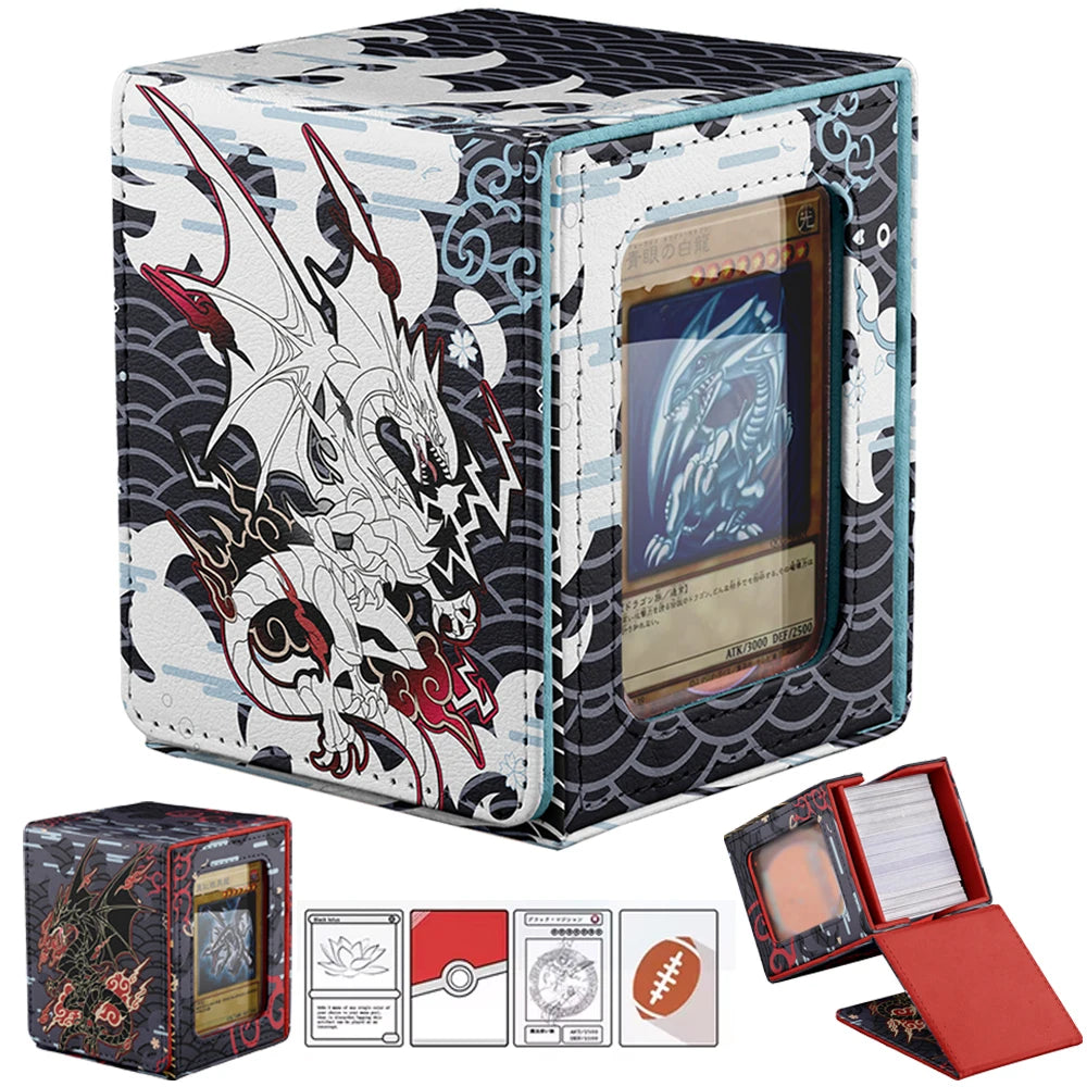 Sunlit Plains White Leather Commander Deck Box – Fits 100+ Sleeved MTG / TCG Cards