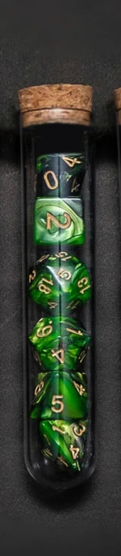 Transparent Polyhedral D&D Dice Set 7 Pieces RPG Fantasy Potion Flask