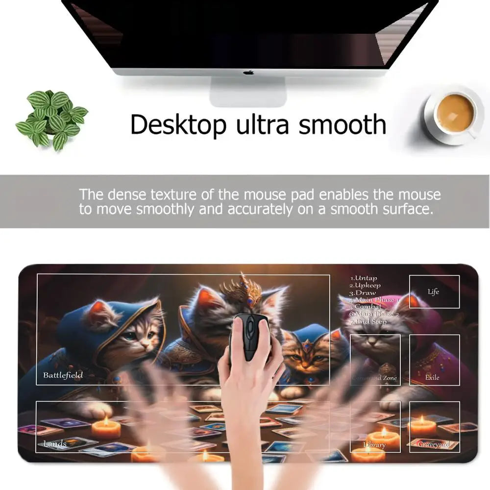 Cat Gaming Mouse Pad Playmat for MTG TCG CCG Card Battles Deskpad