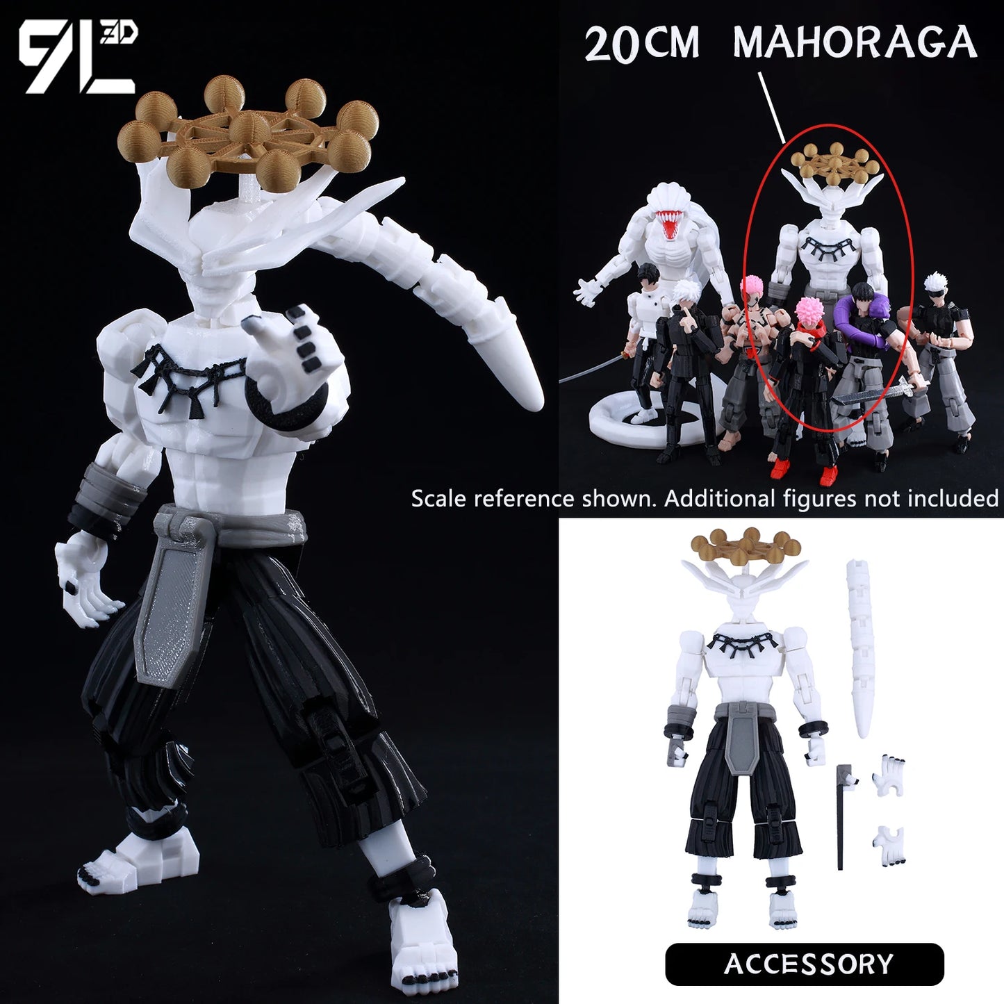 9L3D “Lucky Dummy 13” Mahoraga Pro Variant – 7.9-Inch (20cm) Jujutsu Kaisen Action Model
