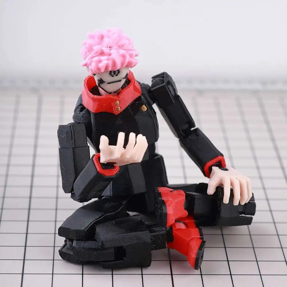9L3D “Lucky Dummy 13” Sukuna-Style Action Figure – 5.5" Multi-Jointed Poseable Model