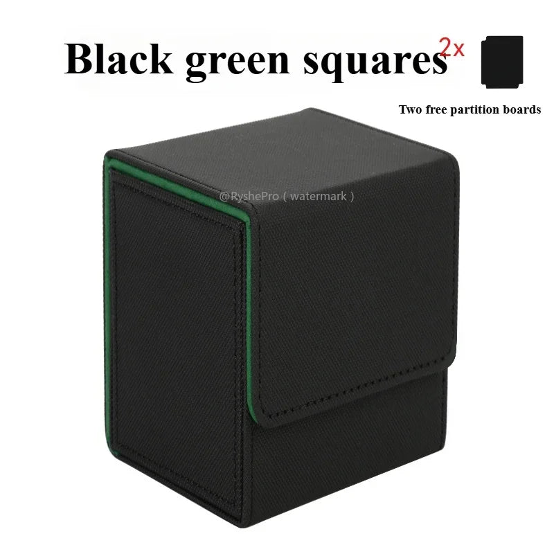 Vertical PU Leather Card Deck Box – Fits 100+ Sleeved Cards with 2 Dividers