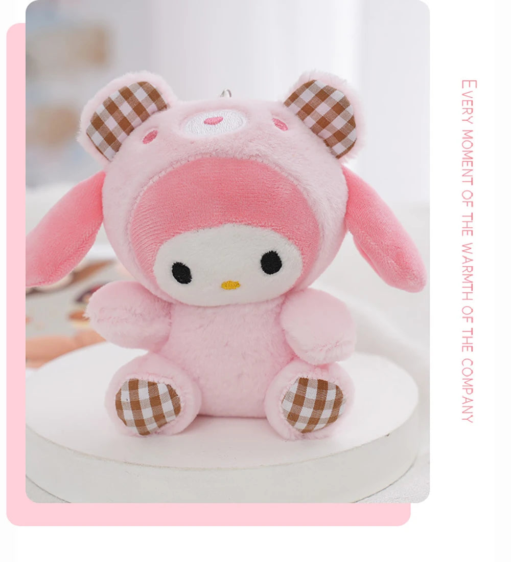 Sanrio Kawaii Plush Keychain Doll Hello Kitty My Melody Kuromi Cinnamoroll