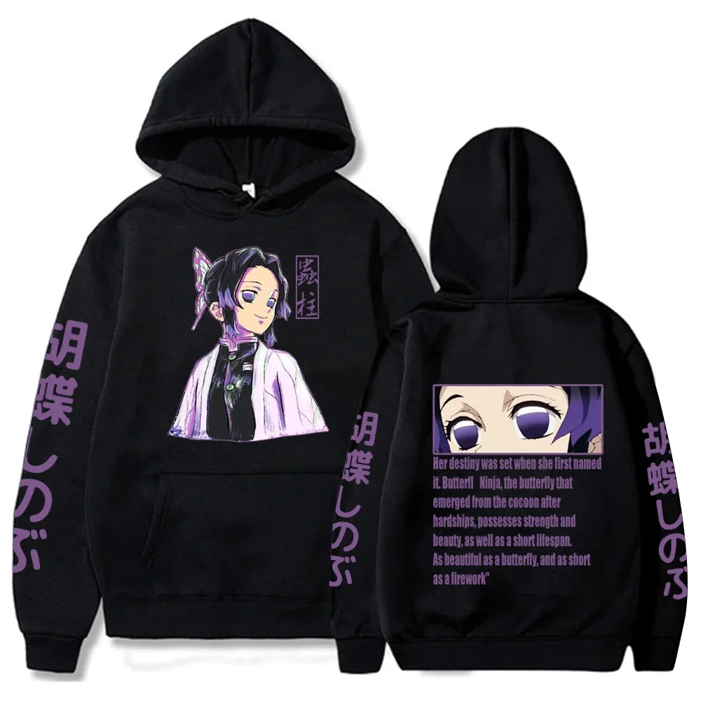 Shinobu Butterfly Demon Slayer Hoodie – Black Edition (Unisex)