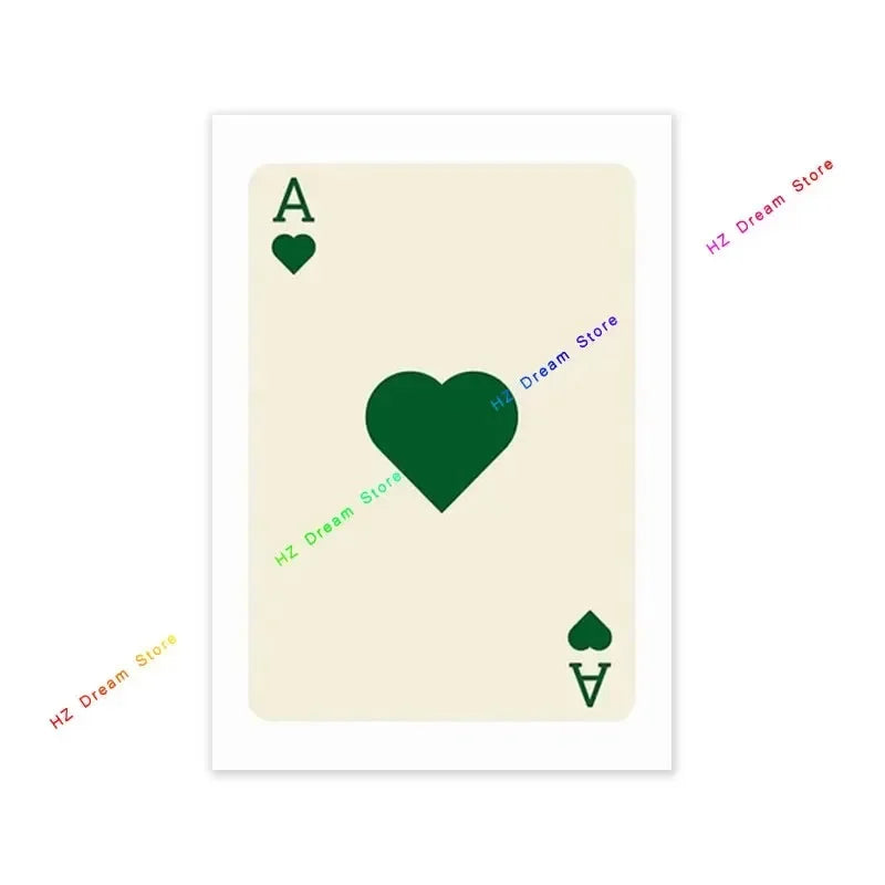 Trendy Retro Colorful Ace Card Lucky You Canvas Wall Art Print