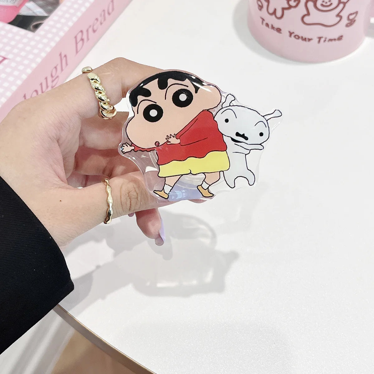 Anime Crayon Shin-Chan Couple Phone Case Magnetic Holder Wireless Stand Gifts