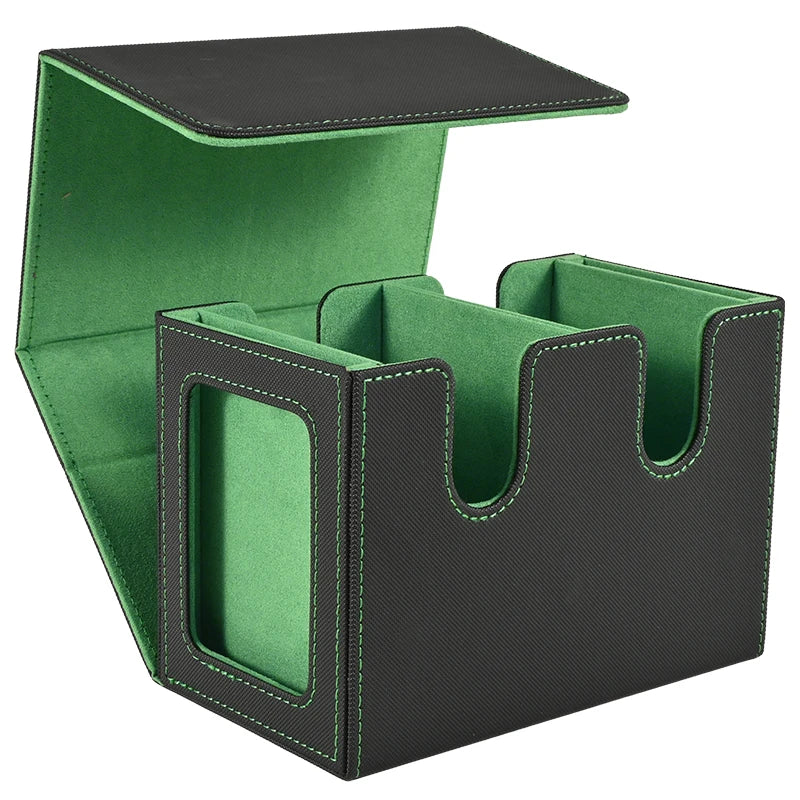 Dual-Commander MTG Magnetic Deck Box – 140+ Card Capacity w/ Twin Display Windows & Removable Trays