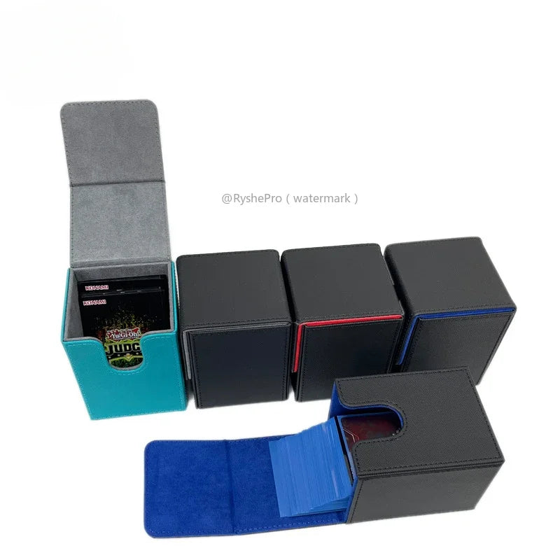 Vertical PU Leather Card Deck Box – Fits 100+ Sleeved Cards with 2 Dividers