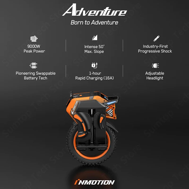 INMOTION V10F Electric Unicycle – 2000W, 70km Range, APP
