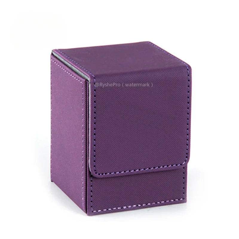Vertical PU Leather Card Deck Box – Fits 100+ Sleeved Cards with 2 Dividers