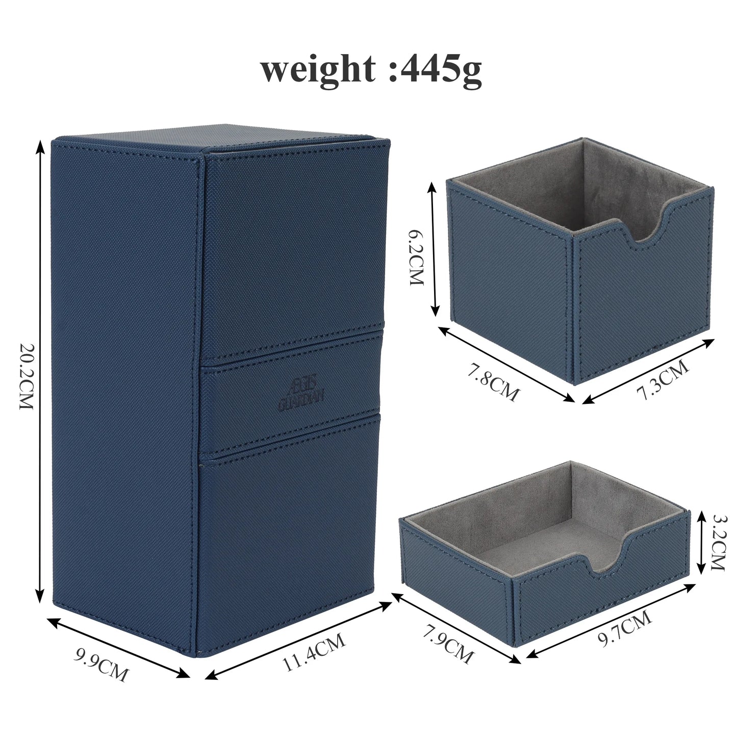 AEGIS GUARDIAN Commander Deck Box – 200+ Double-Sleeved TCG Card Case (Blue)