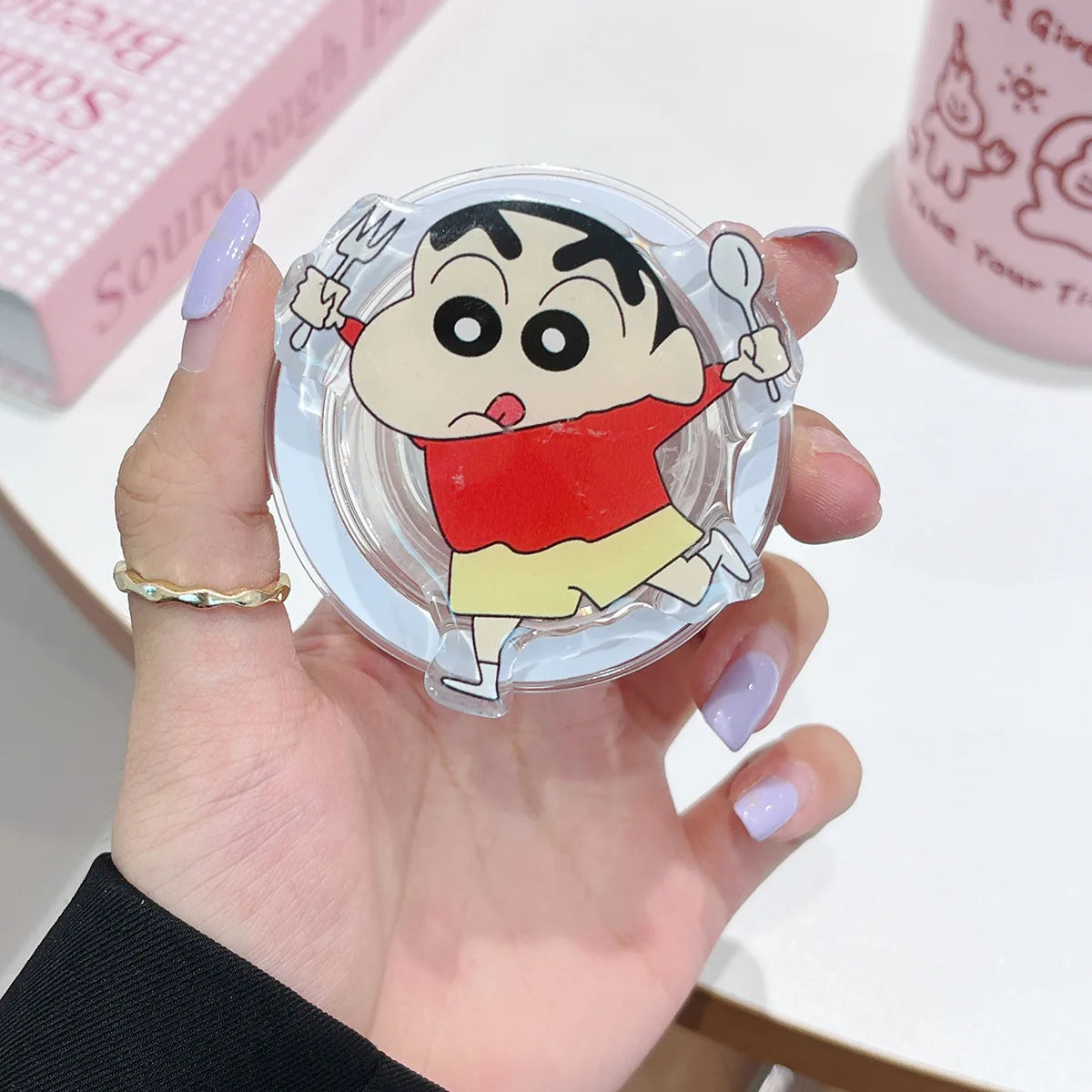 Anime Crayon Shin-Chan Couple Phone Case Magnetic Holder Wireless Stand Gifts