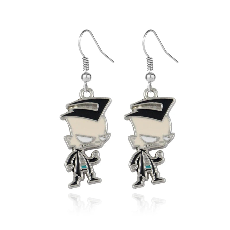 Invader Zim | Dib Membrane Drop Earrings – Enamel Zinc-Alloy Pair