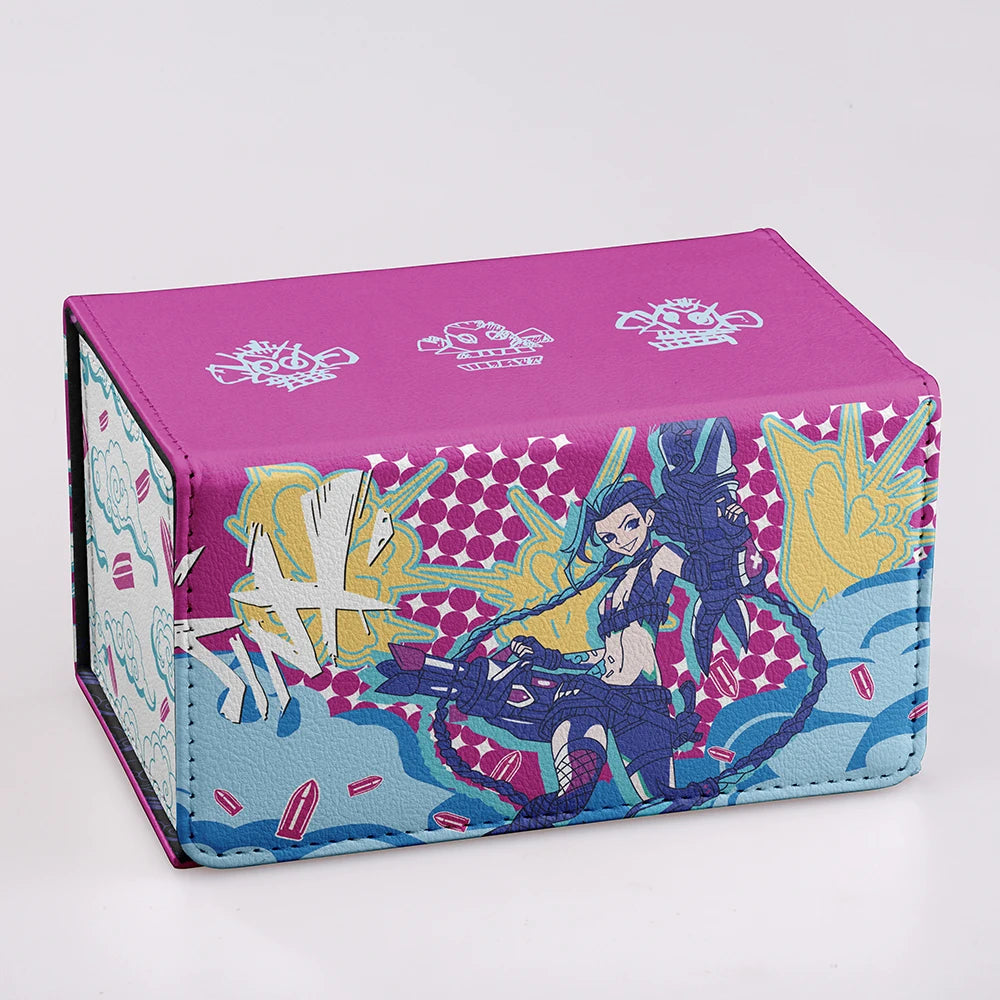 Card Deck Case for 100+ Trading Cards PU Magnetic Storage Box Holder