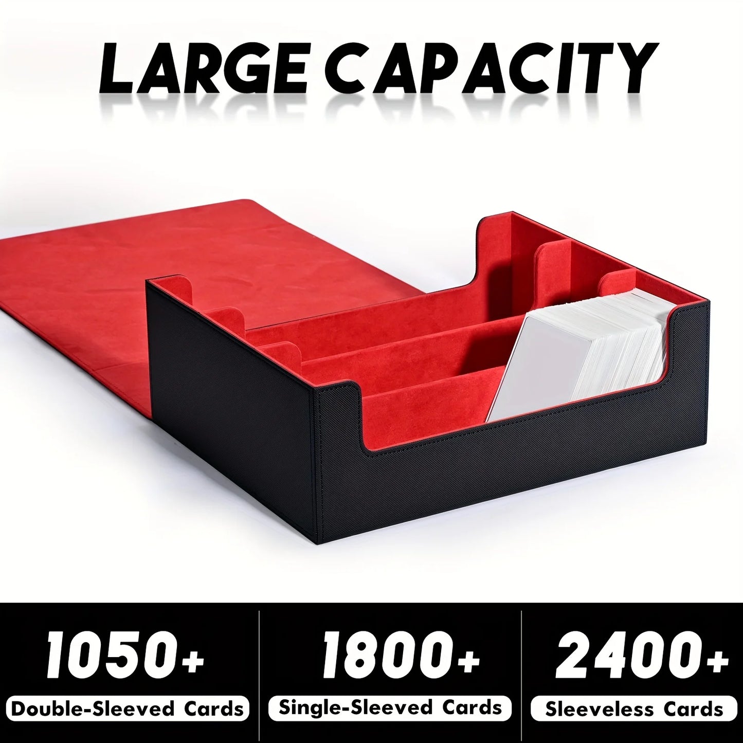 PU Leather Trading Card Storage Box – Holds 1800+ Cards