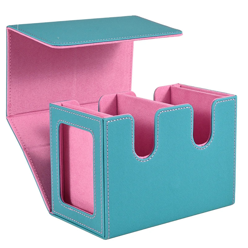 Dual-Commander MTG Magnetic Deck Box – 140+ Card Capacity w/ Twin Display Windows & Removable Trays