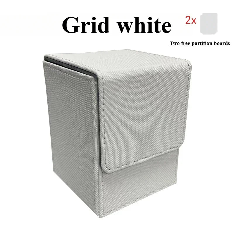 Vertical PU Leather Card Deck Box – Fits 100+ Sleeved Cards with 2 Dividers