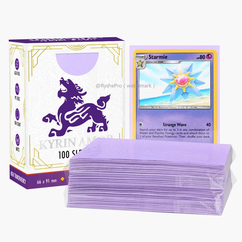 RyshePro Premium Card Sleeves (100pcs) 66x91mm Standard Size TCG MTG Pokemon