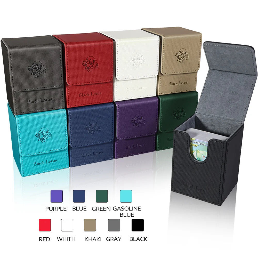 PU Leather Magnetic Deck Box – Fits 100+ Sleeved Cards for MTG/PTCG