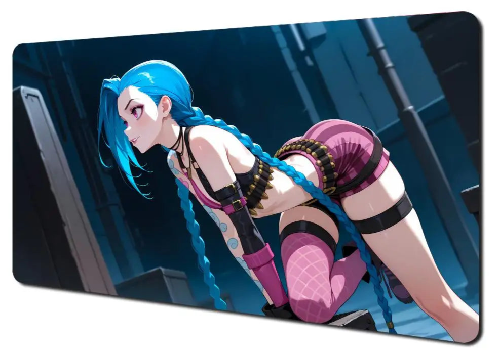 Jinx Anime NSFW XXL Gaming Mouse Pad Non-Slip Rubber Desk Mat for PC Laptop Playmat