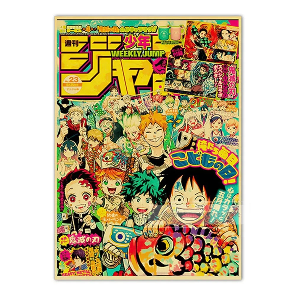 JoJo’s Bizarre Adventure Poster – Vintage Shonen Jump Kraft Print