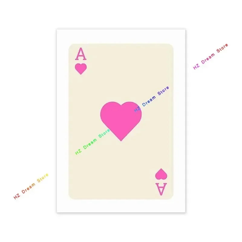 Trendy Retro Colorful Ace Card Lucky You Canvas Wall Art Print