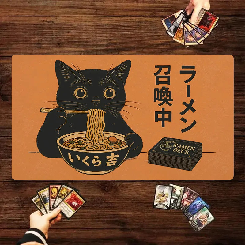 Cat Eating Ramen Noodles Gaming Mouse Pad 60x35cm TCG Accessories