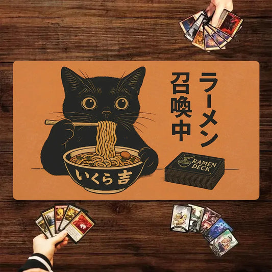 Cat Eating Ramen Noodles Gaming Mouse Pad 60x35cm TCG Accessories