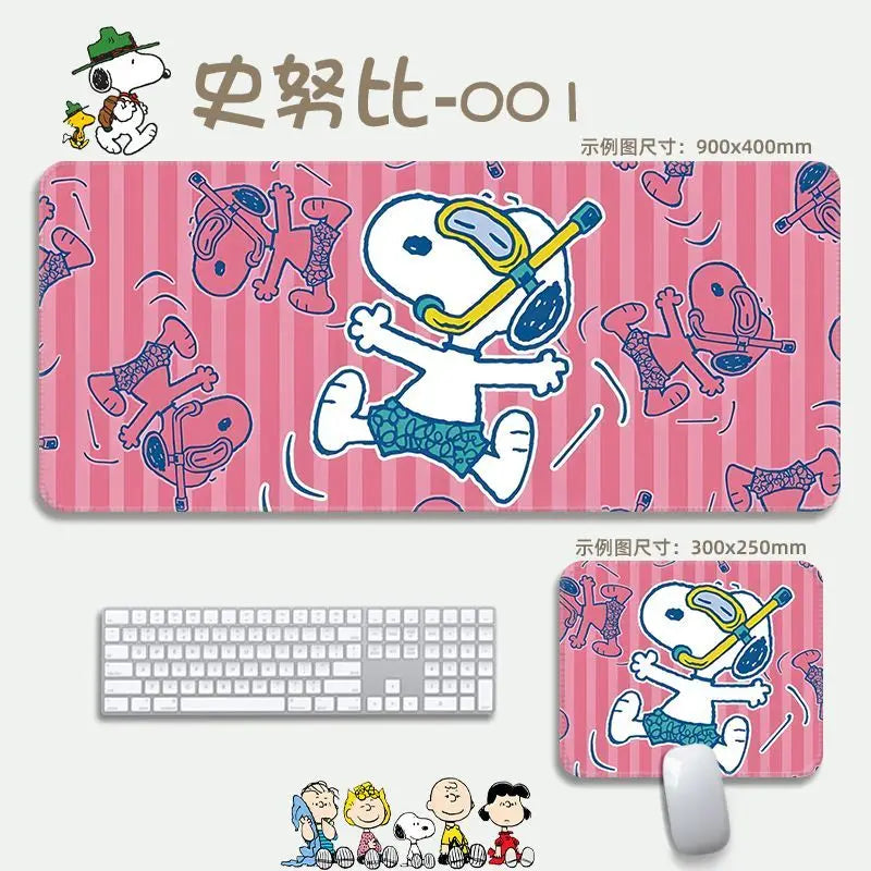 Anime S-Snoopys Mouse Pad Cute Cartoon Peanuts Dog Gaming Desk Mat