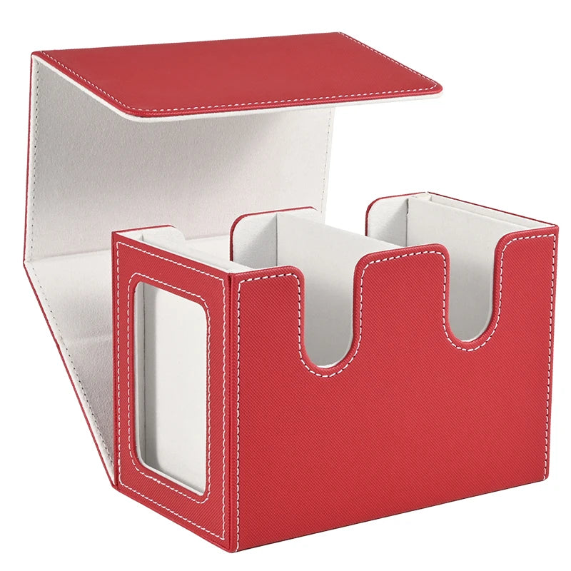 Dual-Commander MTG Magnetic Deck Box – 140+ Card Capacity w/ Twin Display Windows & Removable Trays