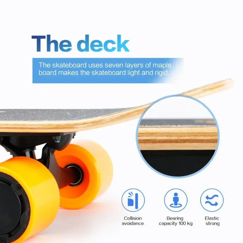 350W Electric Skateboard – Maple Deck with Remote Control