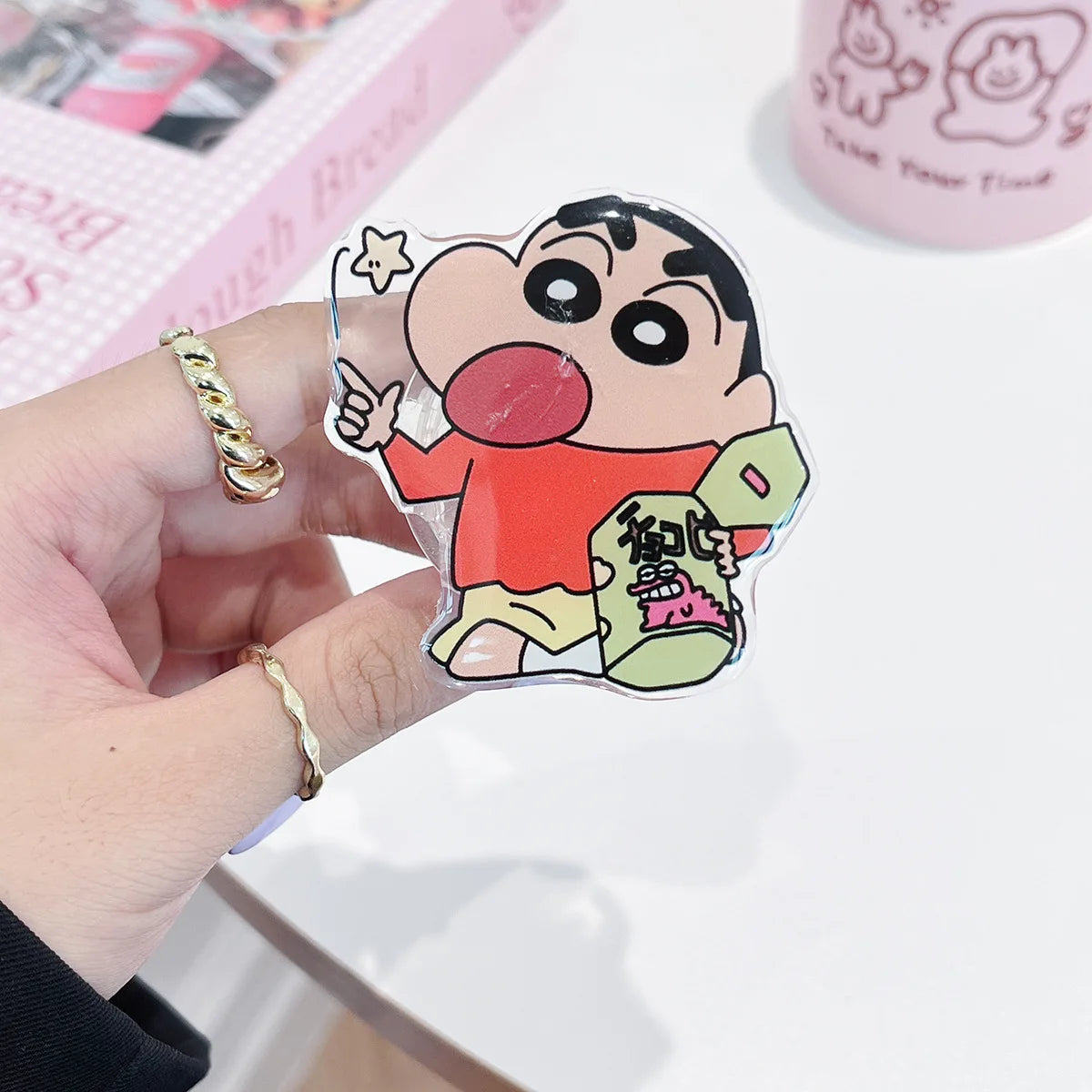 Anime Crayon Shin-Chan Couple Phone Case Magnetic Holder Wireless Stand Gifts