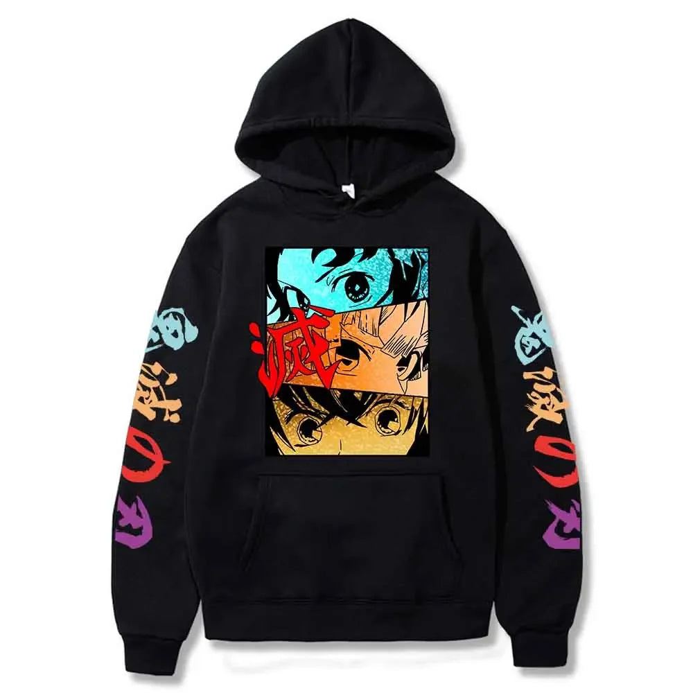 Demon Slayer Hoodie – Tanjiro, Zenitsu & Inosuke Eye Panel (Unisex)