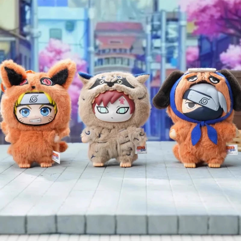Naruto Beast Party Plush Keychains Blind Box Eaki Top Toy
