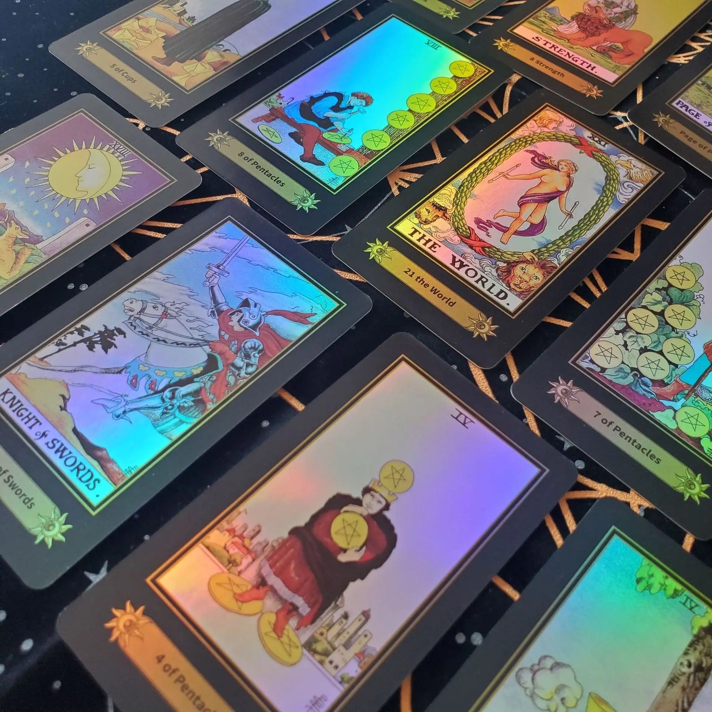 Shine Holographic Tarot Cards 78 Deck Divination English Version