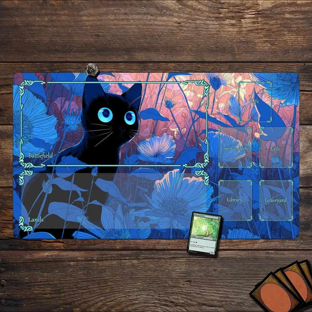 Cute Cat Kawaii Magic Playmat Gaming Mat for Card Battle 60x35cm