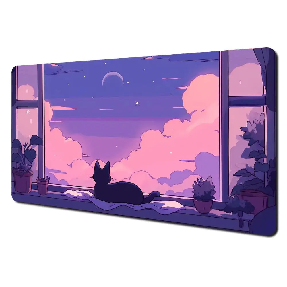 Cute Cat Kawaii Magic Playmat Gaming Mat for Card Battle 60x35cm
