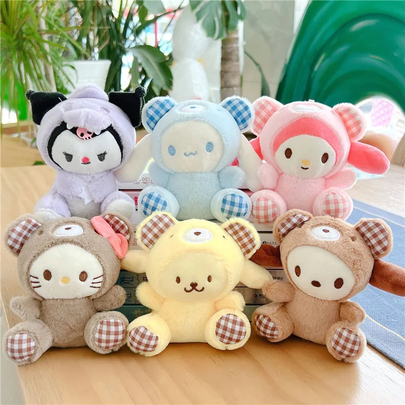 Sanrio Kawaii Plush Keychain Doll Hello Kitty My Melody Kuromi Cinnamoroll
