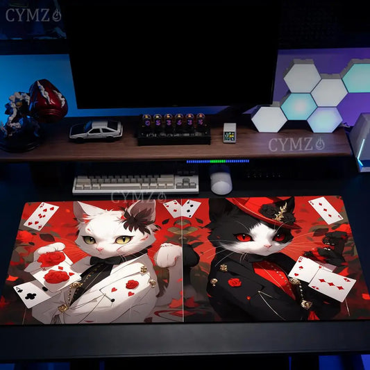 **** Ace of Hearts Cat Design Mouse Pad Desk Mat Rubber Anti-Slip Gaming Mat