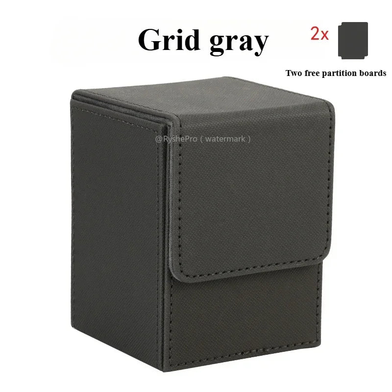 Vertical PU Leather Card Deck Box – Fits 100+ Sleeved Cards with 2 Dividers