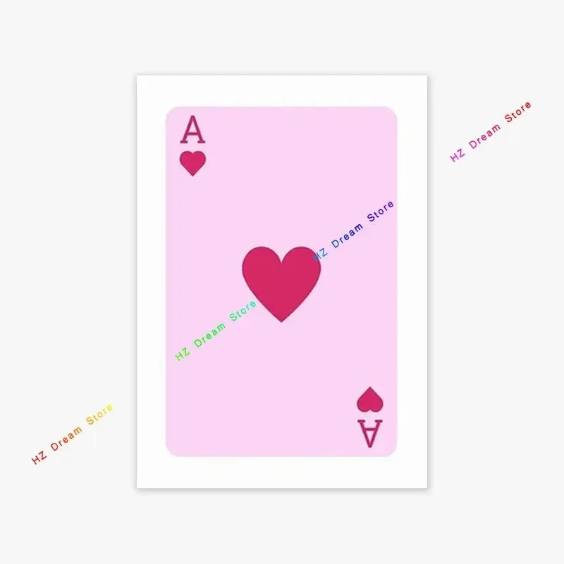 Trendy Retro Colorful Ace Card Lucky You Canvas Wall Art Print