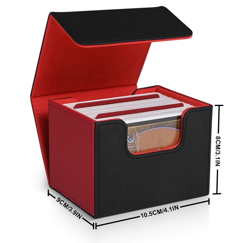 PU Leather Card Deck Box – Fits 120+ Sleeved TCG Cards | Strong Magnetic Closure