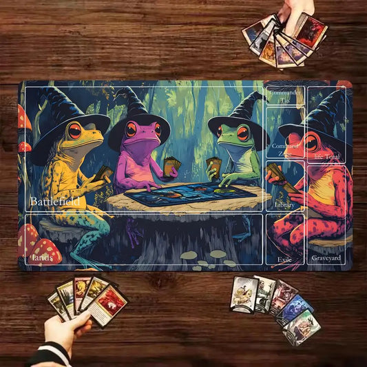Frog Wizard Mouse Pad Magic Zones Game Mat for MTG TCG Card Battle