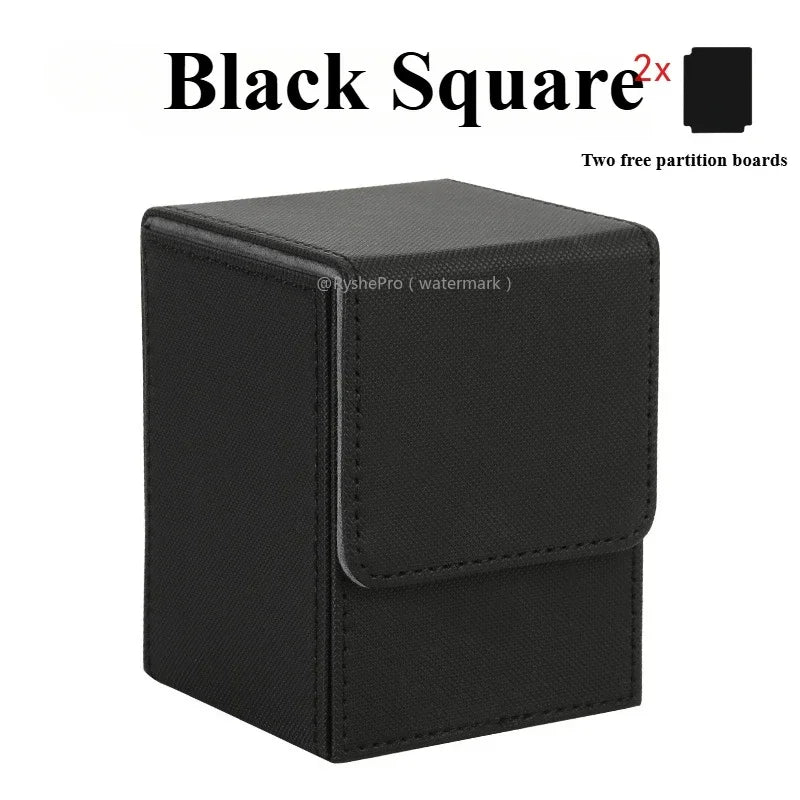 Vertical PU Leather Card Deck Box – Fits 100+ Sleeved Cards with 2 Dividers