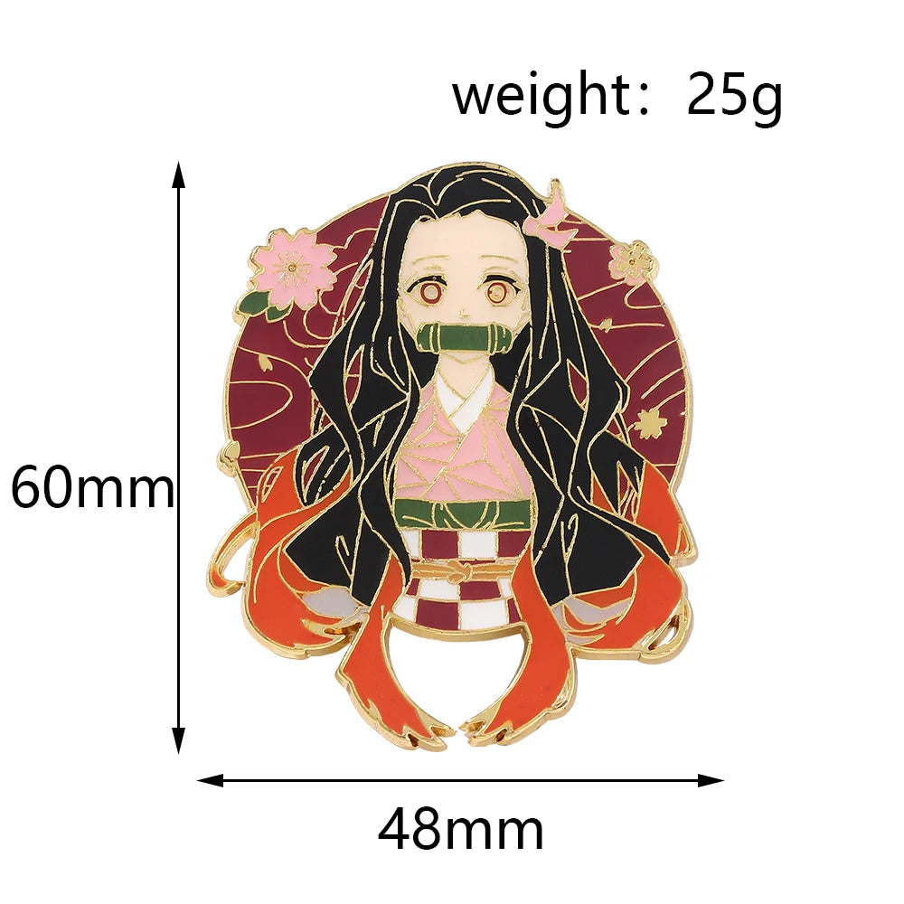 Nezuko Kamado Enamel Brooch – Demon Slayer Metal Badge