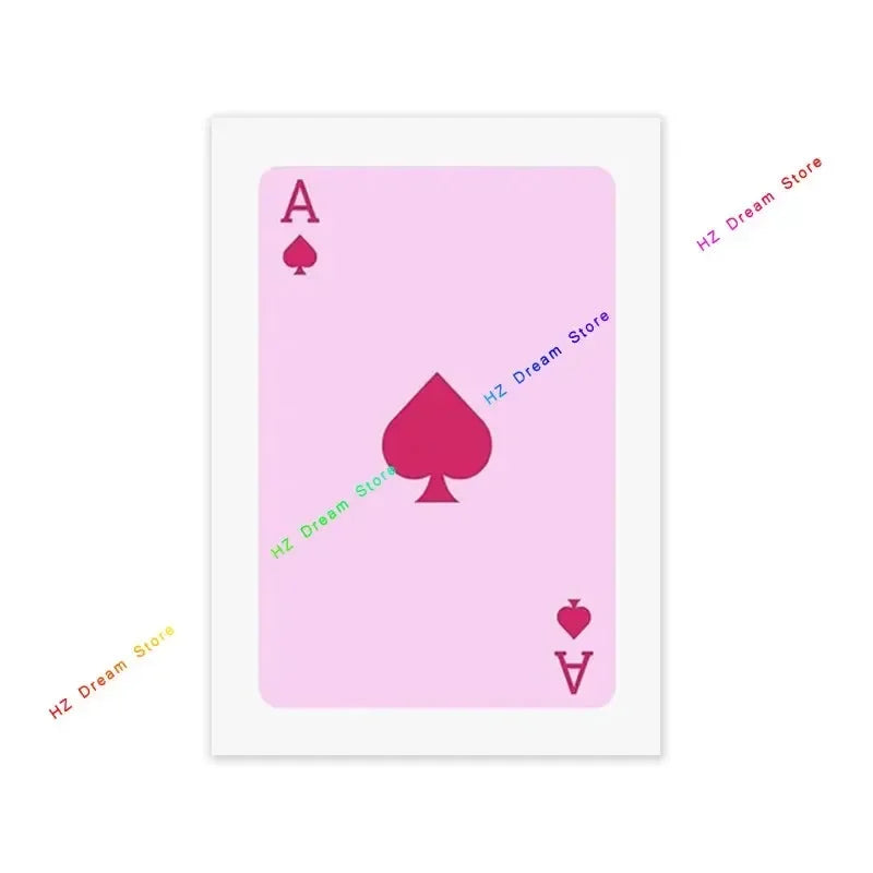 Trendy Retro Colorful Ace Card Lucky You Canvas Wall Art Print